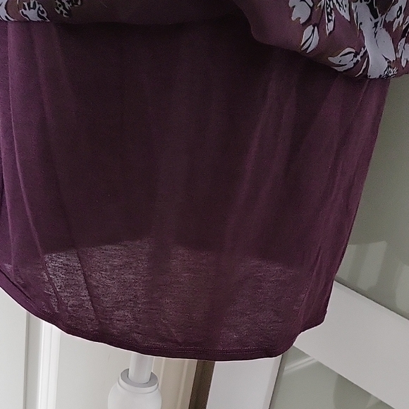Max Studio Sheer Tunic Floral Womens Orange & Purple Dess Size Small - Picture 6 of 10